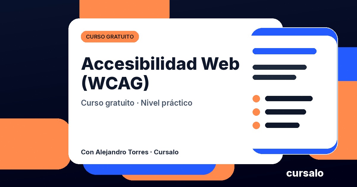 Portada del curso Accesibilidad Web (WCAG)