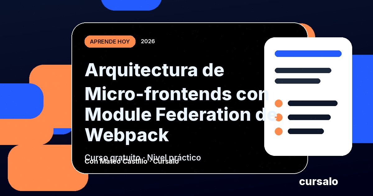 Arquitectura de Micro-frontends con Module Federation de Webpack