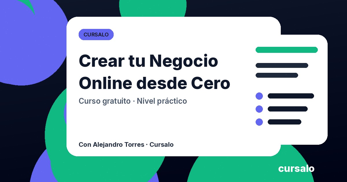 Crear tu Negocio Online desde Cero