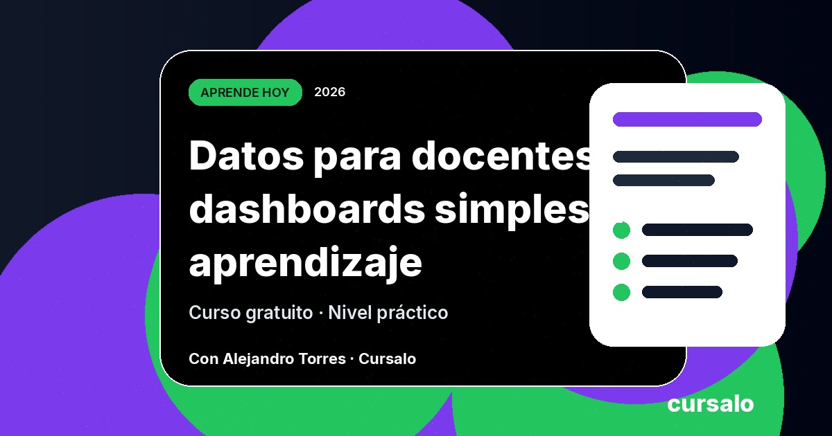 Datos para docentes: dashboards simples de aprendizaje