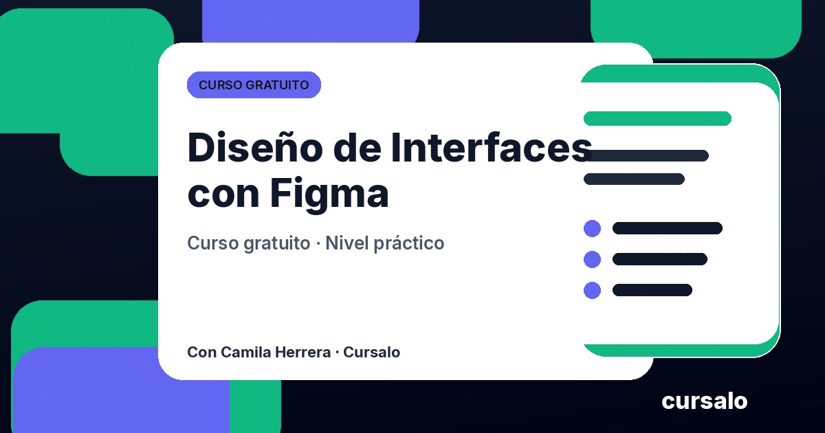 Portada del curso Diseño de Interfaces con Figma