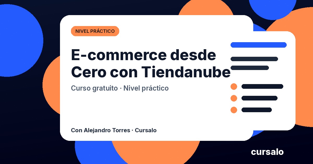 Portada del curso E-commerce desde Cero con Tiendanube