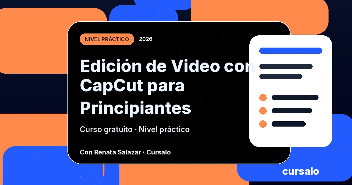 Portada del curso Edición de Video con CapCut para Principiantes