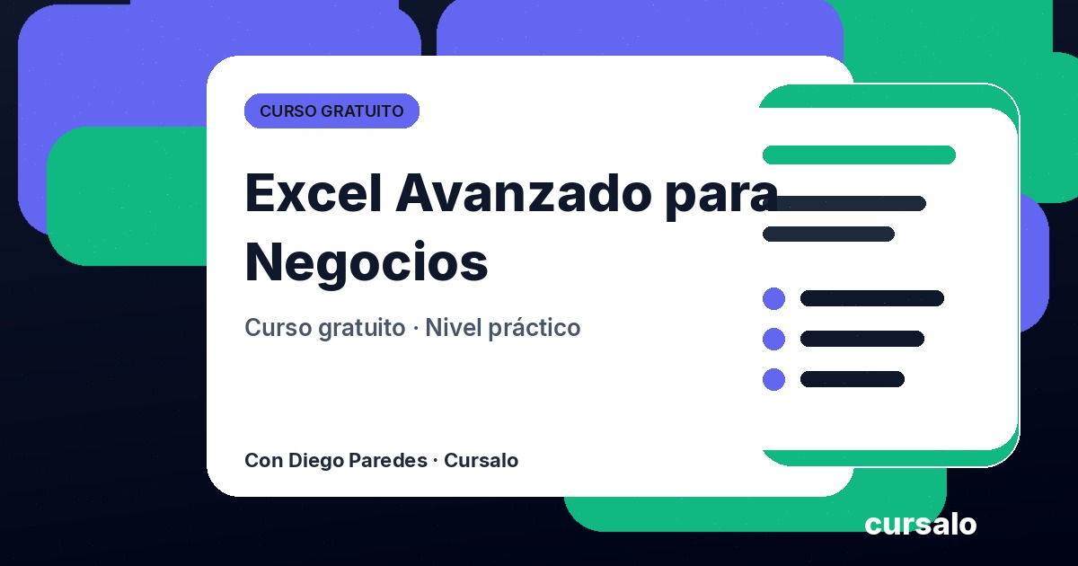 Excel Avanzado para Negocios