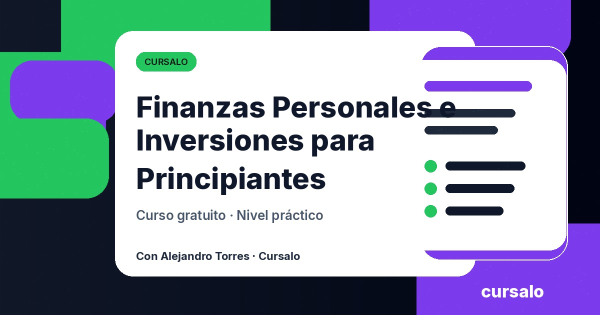 Finanzas Personales e Inversiones para Principiantes
