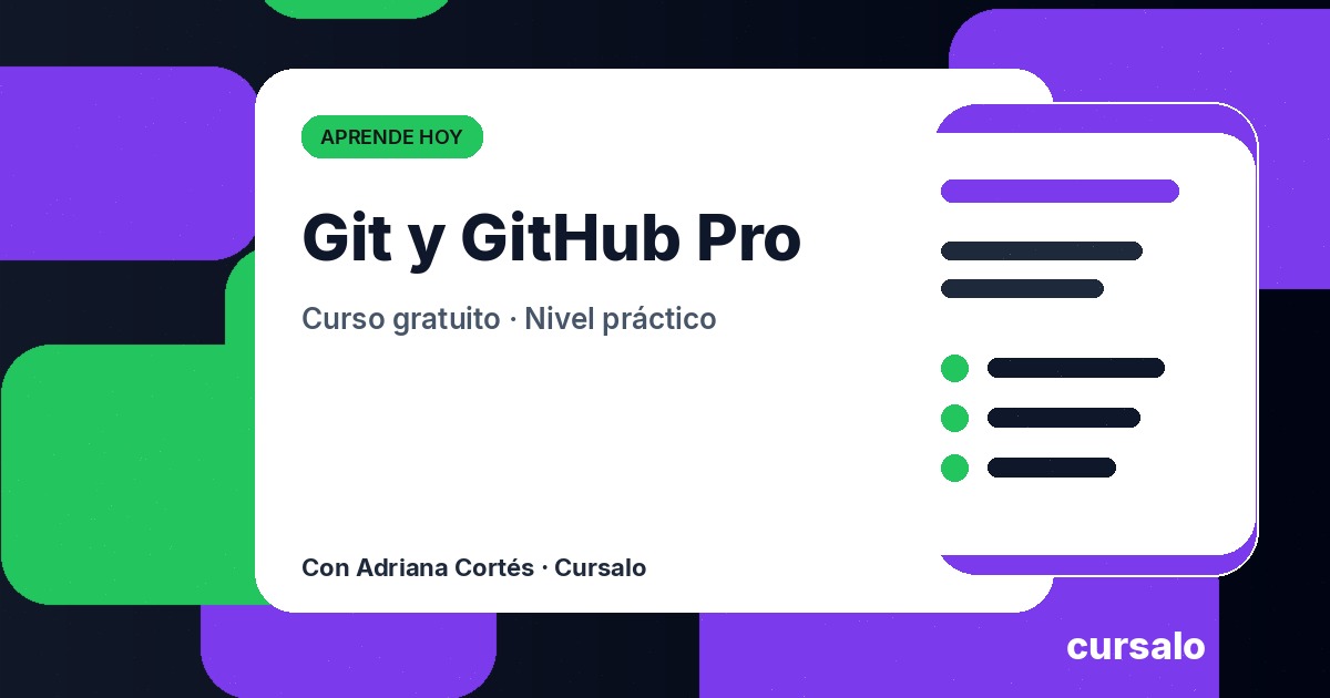 Portada del curso Git y GitHub Pro