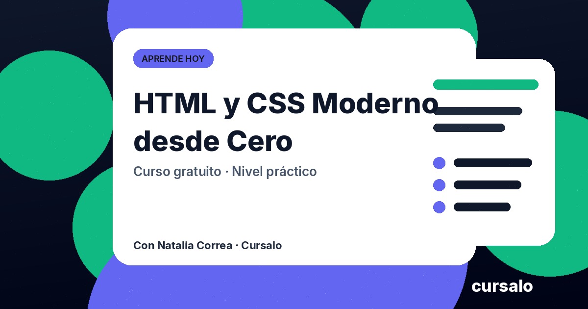 HTML y CSS Moderno desde Cero