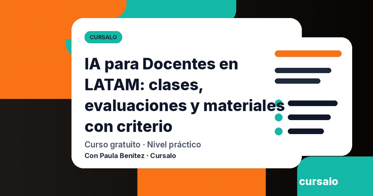 IA para Docentes en LATAM: clases, evaluaciones y materiales con criterio