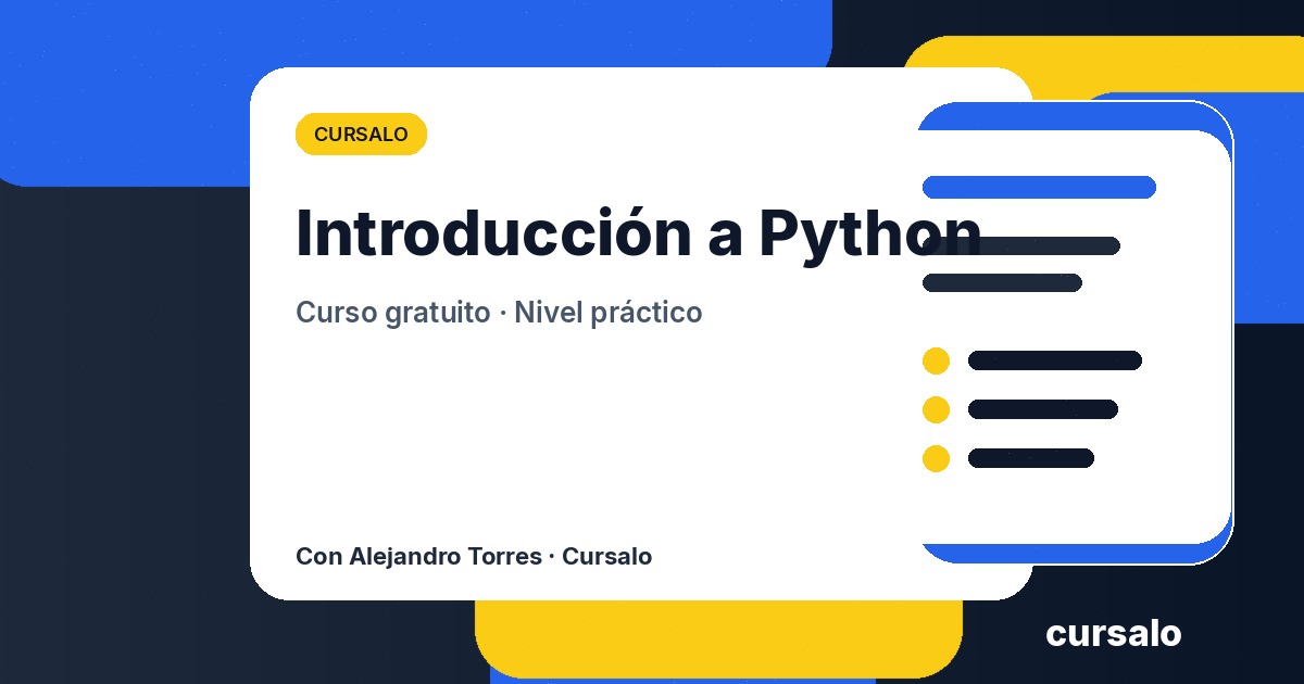 Portada del curso Introducción a Python