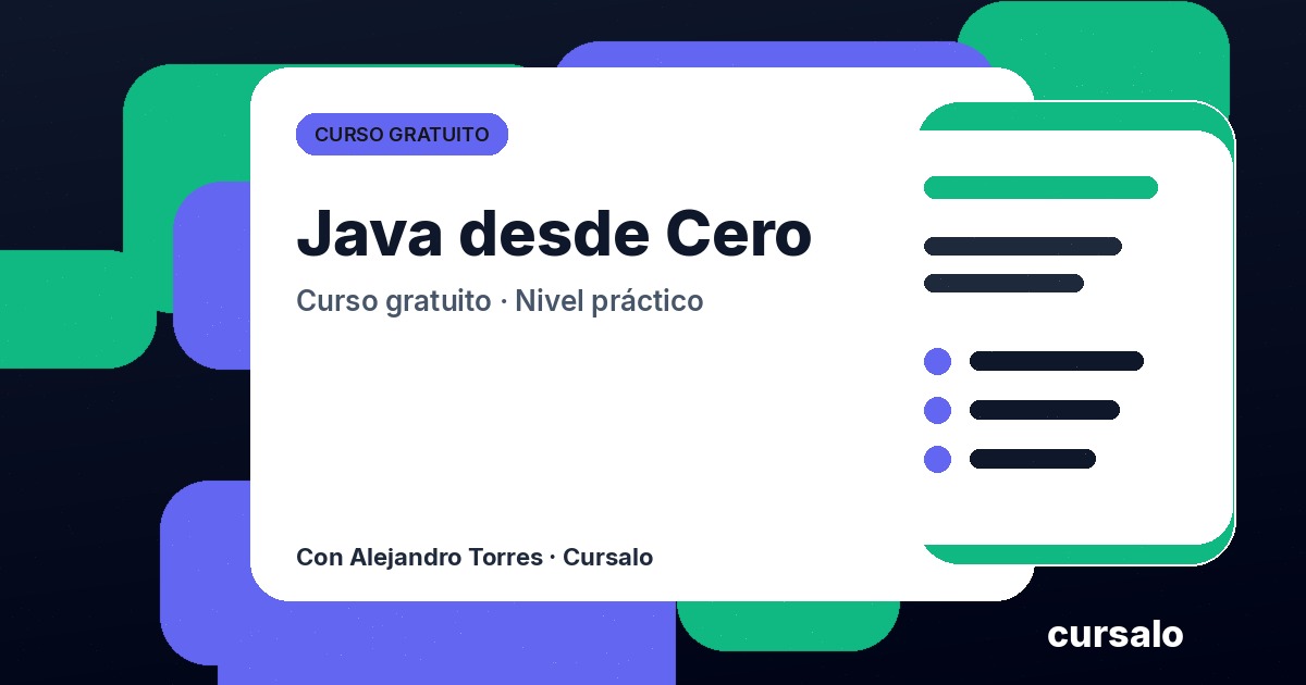 Portada del curso Java desde Cero