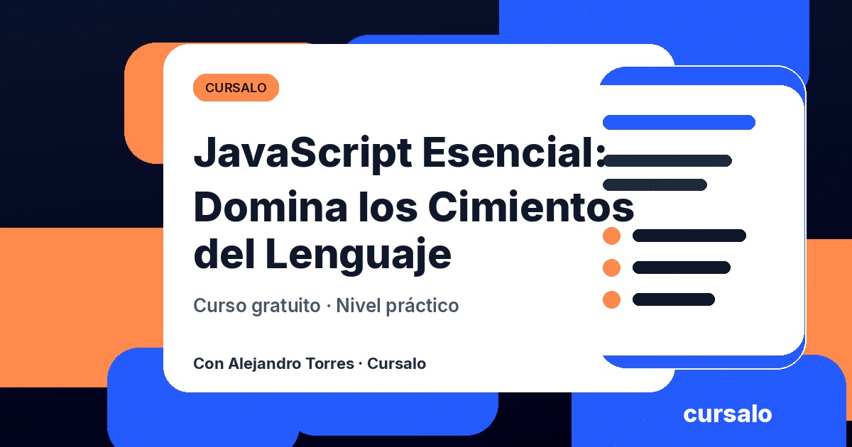 Portada del curso JavaScript Esencial: Domina los Cimientos del Lenguaje