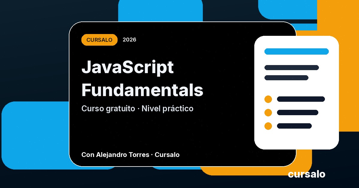 Portada del curso JavaScript Fundamentals