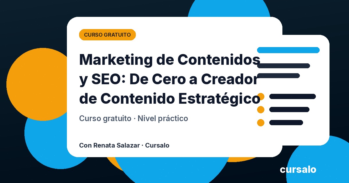 Portada del curso Marketing de Contenidos y SEO: De Cero a Creador de Contenido Estratégico