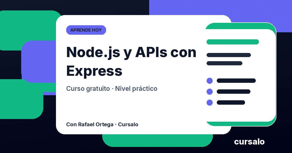 Portada del curso Node.js y APIs con Express