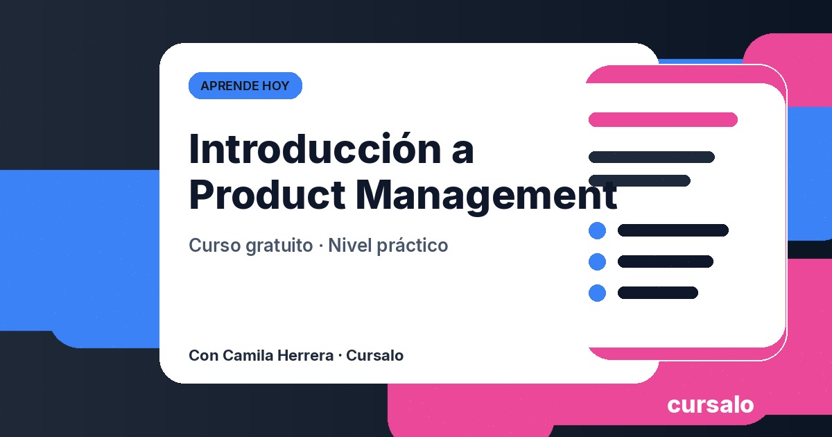 Portada del curso Introducción a Product Management