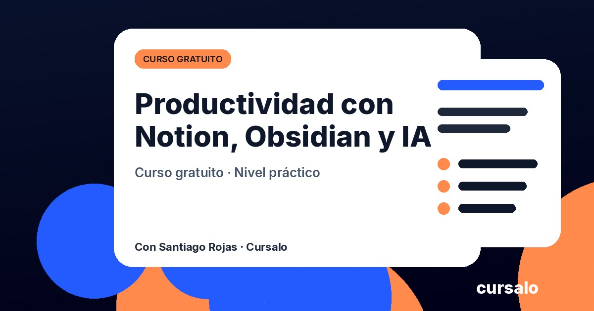 Productividad con Notion, Obsidian y IA
