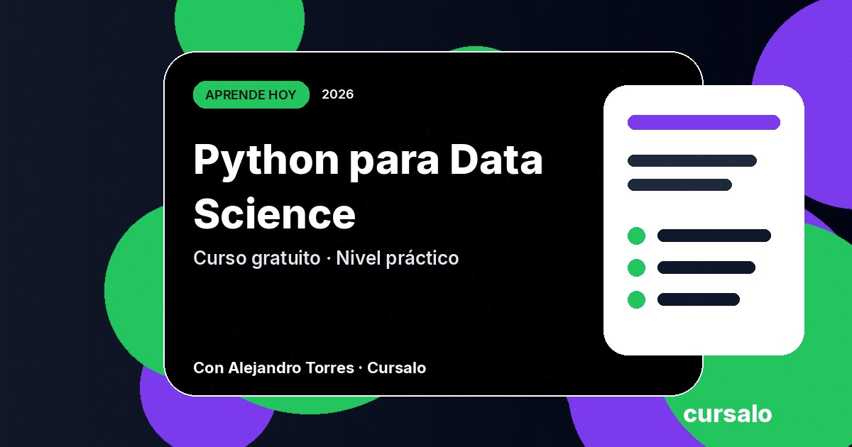 Portada del curso Python para Data Science