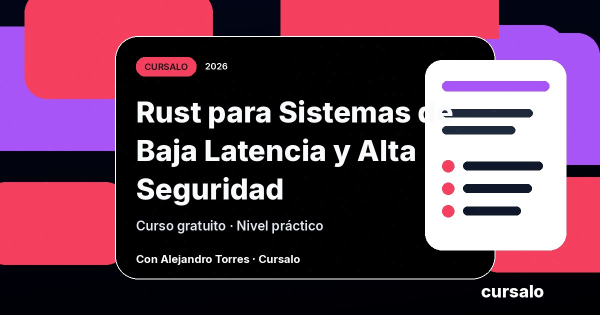 Portada del curso Rust para Sistemas de Baja Latencia y Alta Seguridad