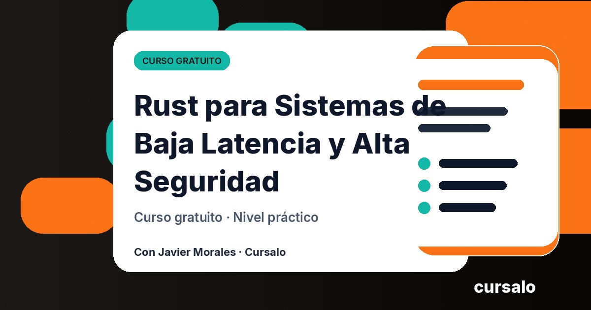 Portada del curso Rust para Sistemas de Baja Latencia y Alta Seguridad