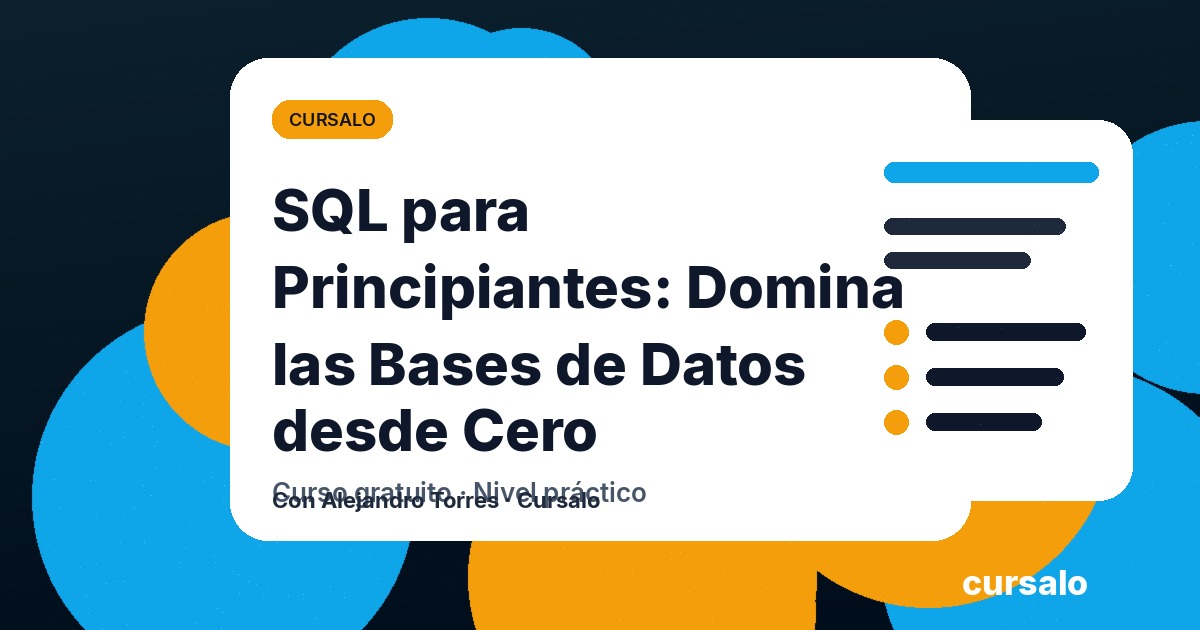Portada del curso SQL para Principiantes: Domina las Bases de Datos desde Cero
