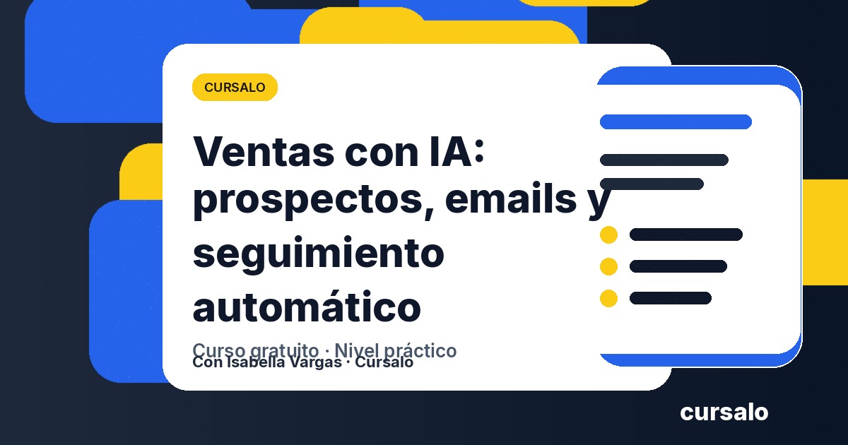Portada del curso Ventas con IA: prospectos, emails y seguimiento automático